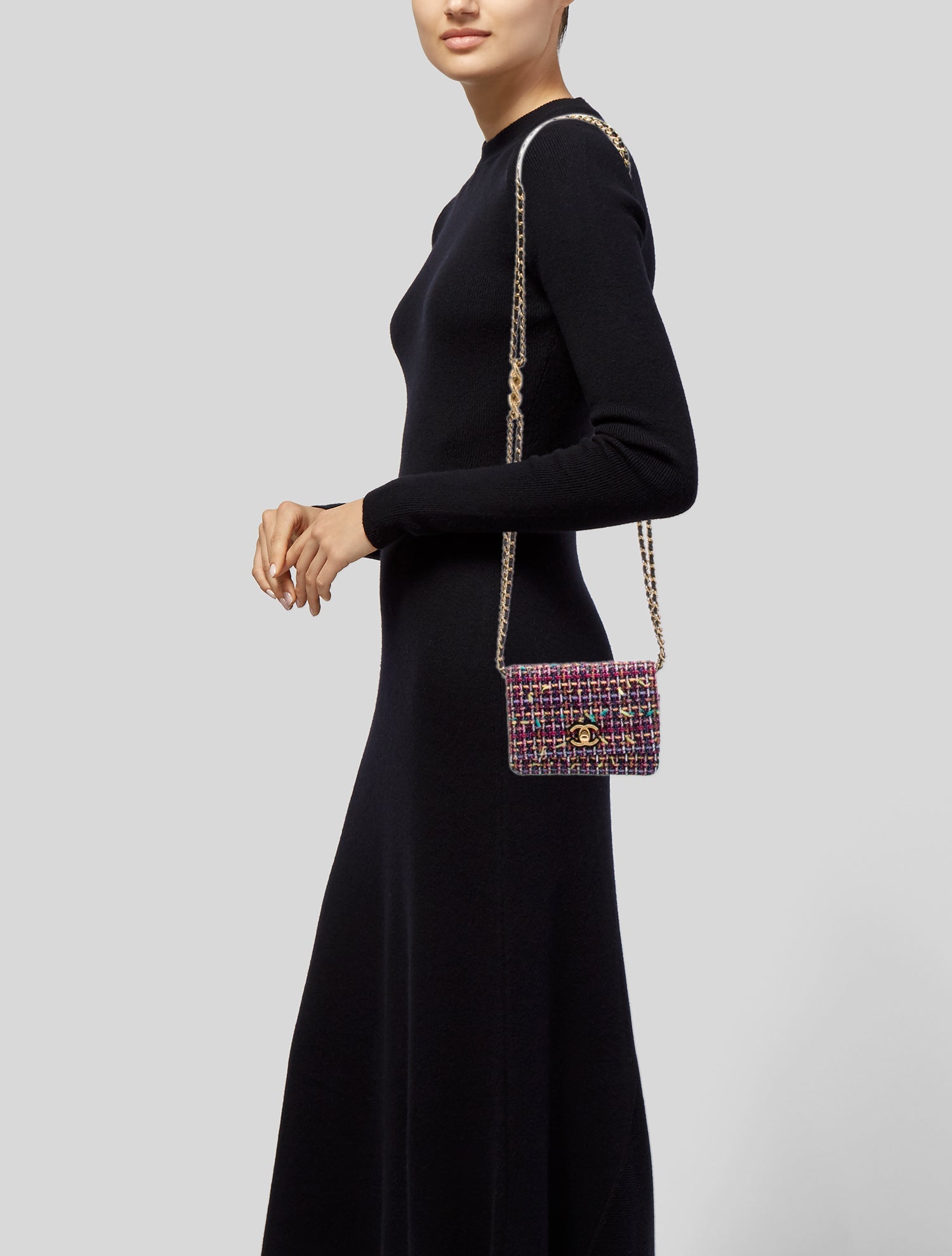 Chanel 2024 Fantasy Tweed Wallet On Chain