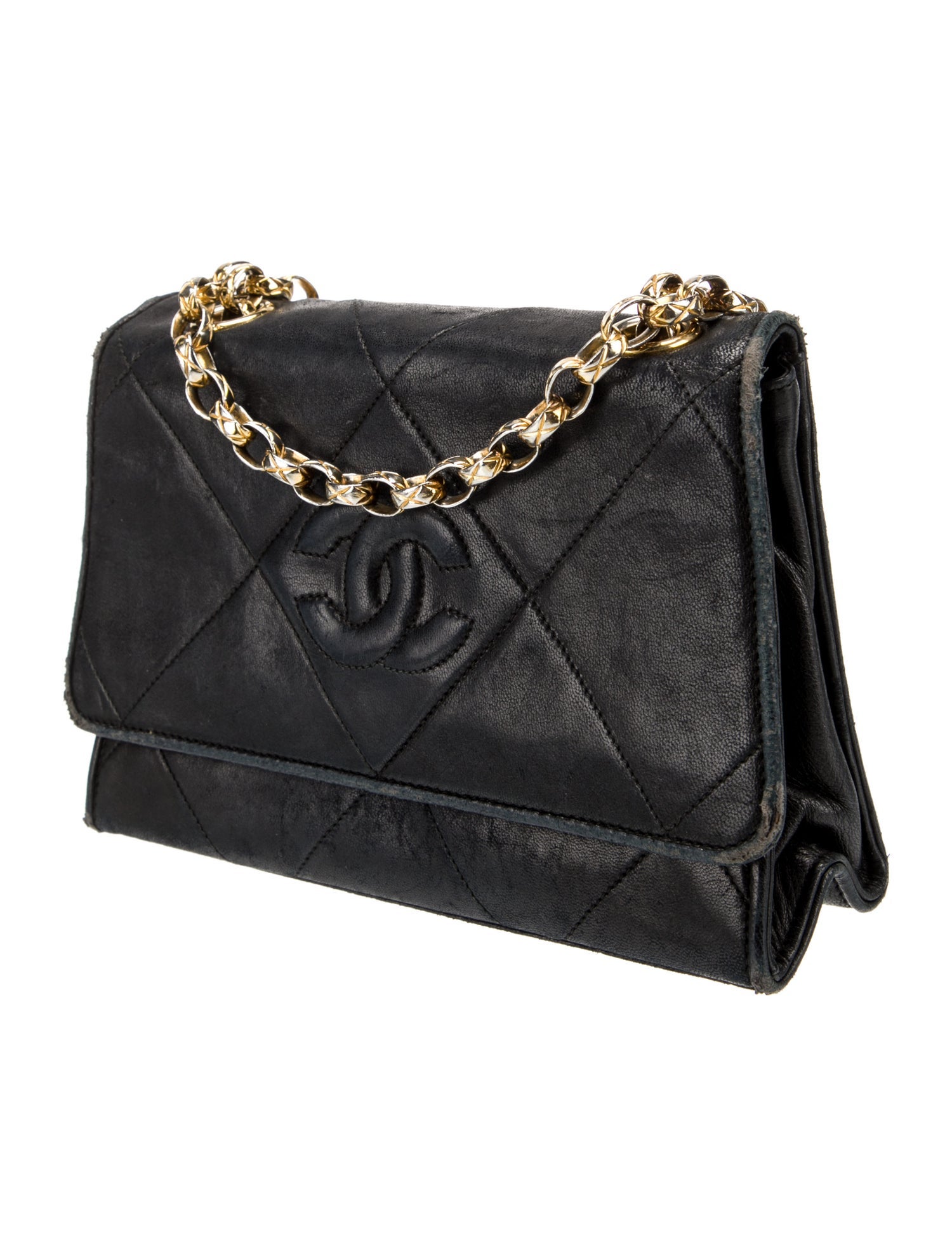 Chanel Diamond Stitch Flap Bag - Black Crossbody Bags, Handbags