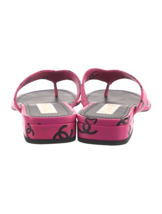 Chanel 2022 Interlocking CC Logo Flip Flops