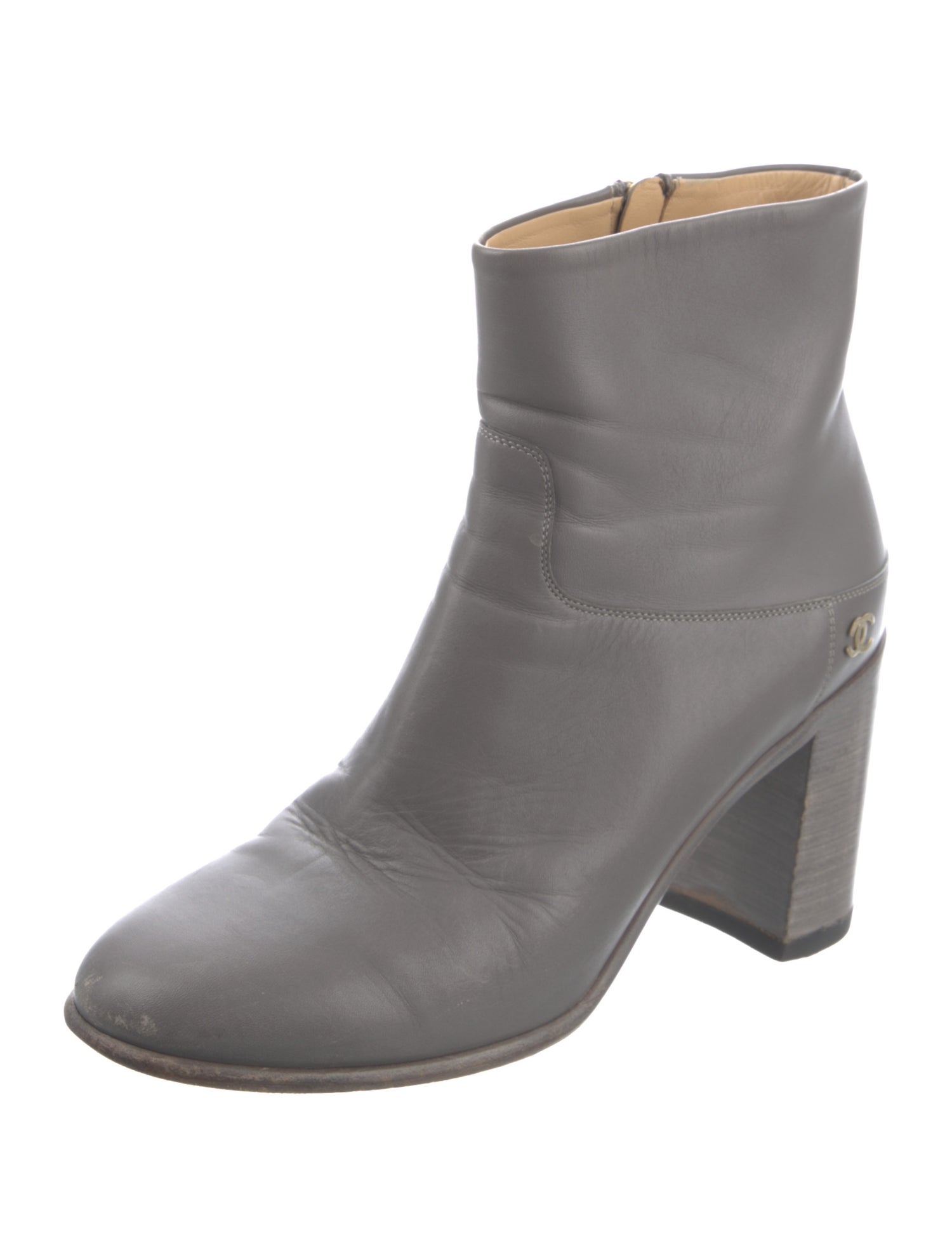 Chanel Interlocking CC Logo Leather Boots