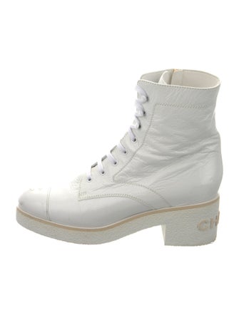 Chanel 2021 Interlocking CC Logo Combat Boots