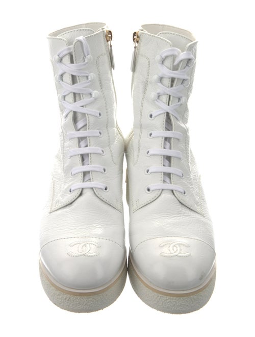 Chanel 2021 Interlocking CC Logo Combat Boots