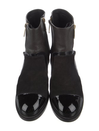 Chanel Interlocking CC Logo Suede Boots