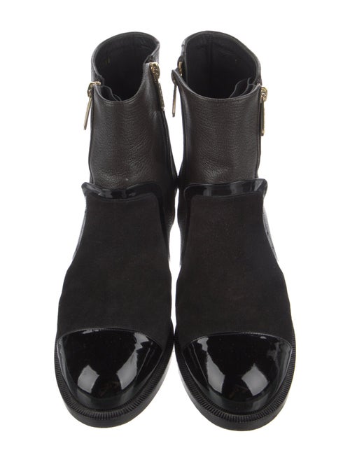 Chanel Interlocking CC Logo Suede Boots