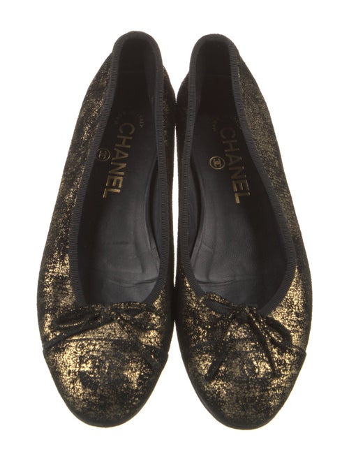 Chanel Interlocking CC Logo Suede Flats
