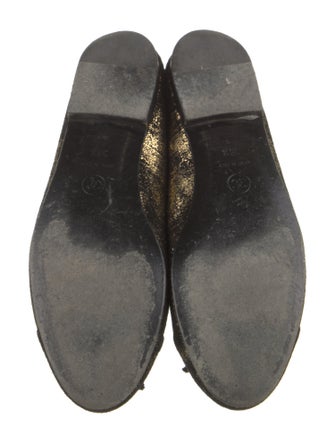 Chanel Interlocking CC Logo Suede Flats