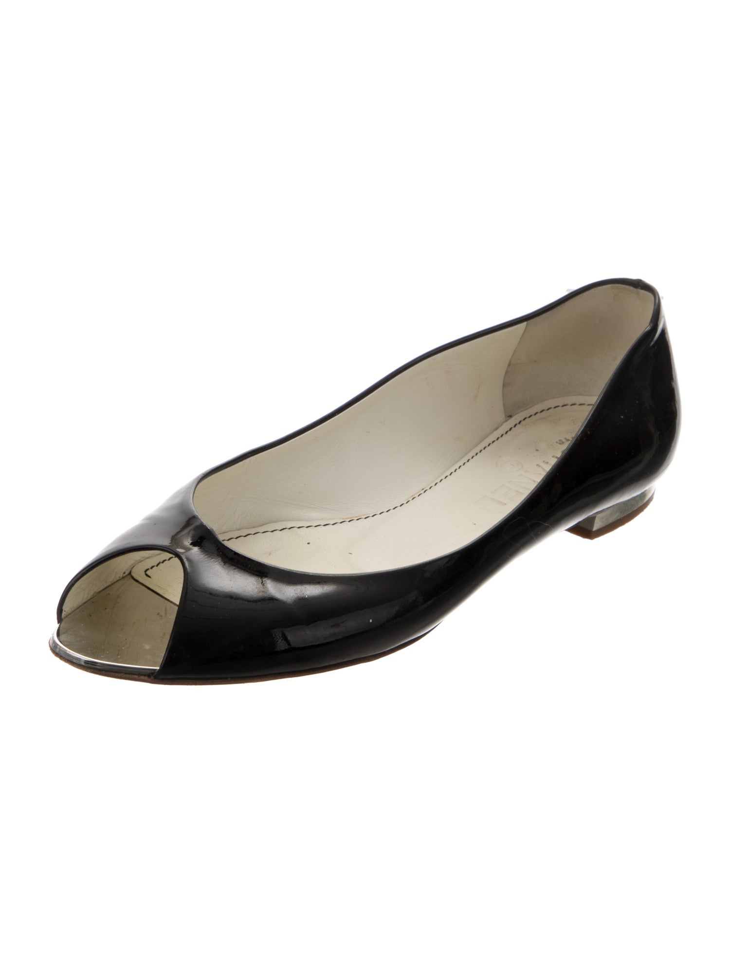 Chanel 2008 Interlocking CC Logo Ballet Flats