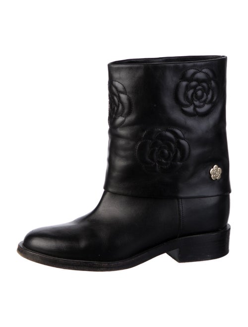 Chanel 2016 Camellia Accent Moto Boots