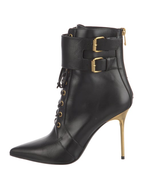 Balmain Leather Lace-Up Boots