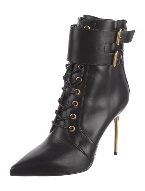 Balmain Leather Lace-Up Boots
