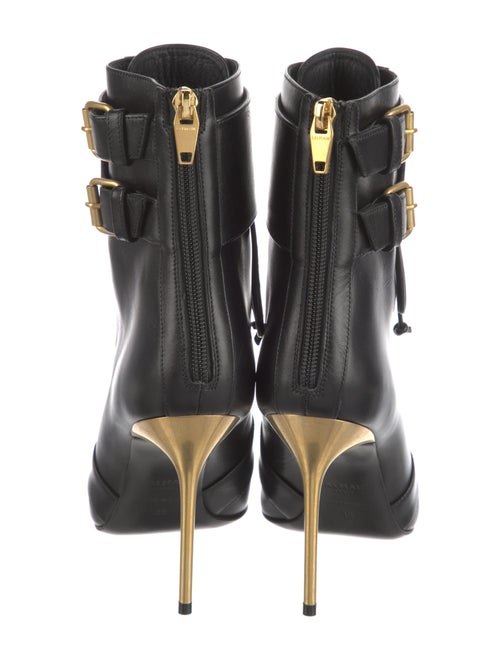 Balmain Leather Lace-Up Boots