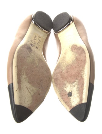 Chanel Interlocking CC Logo Leather Ballet Flats