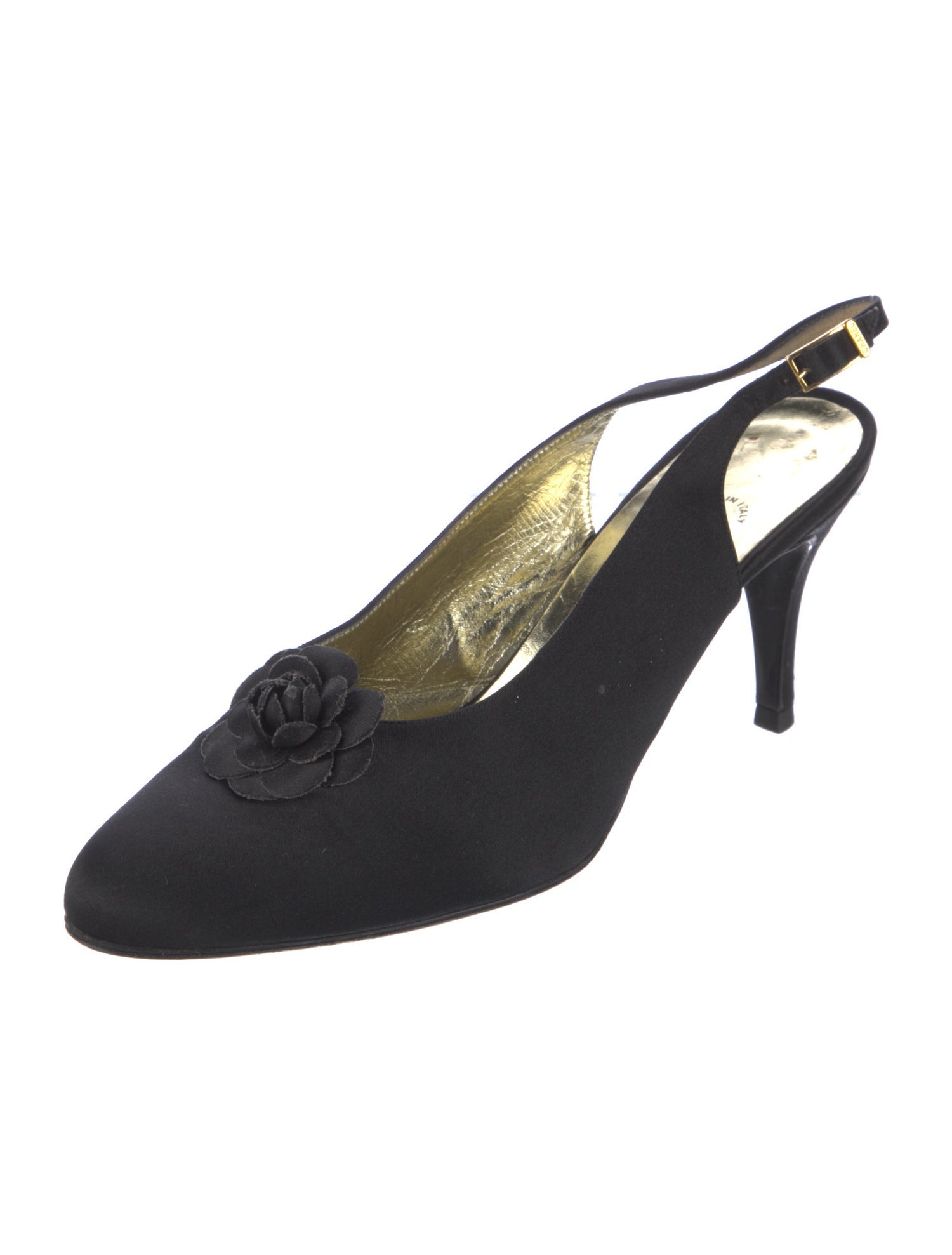 Chanel Vintage Interlocking CC Logo Slingback Pumps