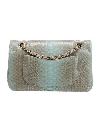 Chanel Classic Medium Python Double Flap Bag