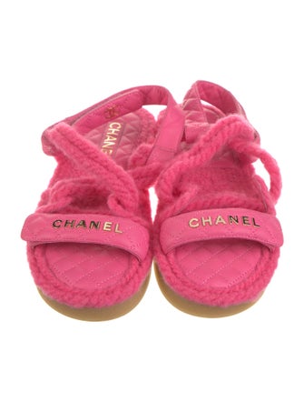 Chanel 2021 Interlocking CC Logo Slingback Sandals