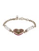 Chanel 2023 Faux Pearl, Strass & Enamel Heart Bracelet