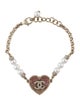 Chanel 2023 Faux Pearl, Strass & Enamel Heart Bracelet