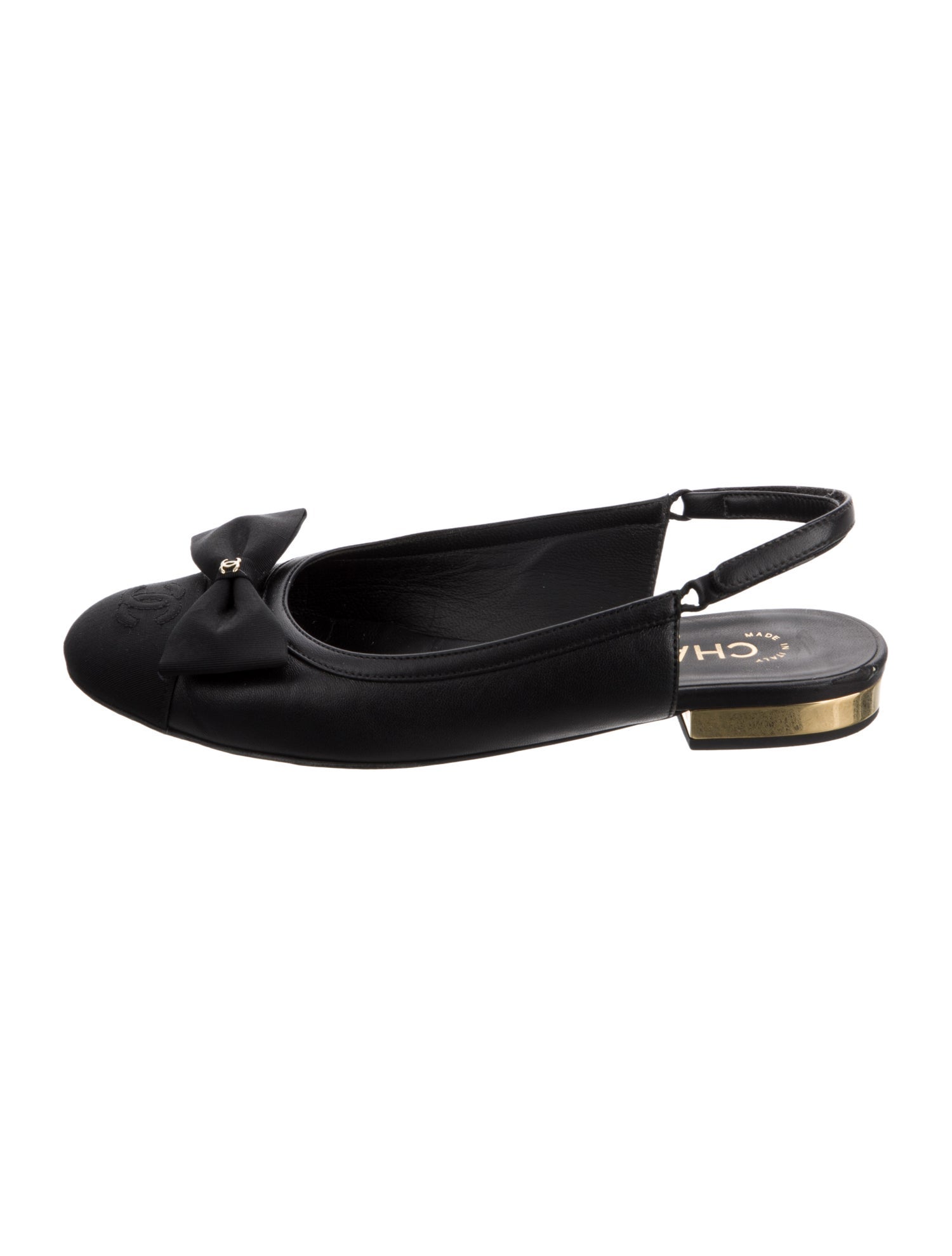 Chanel 2024 Interlocking CC Logo Slingback Flats
