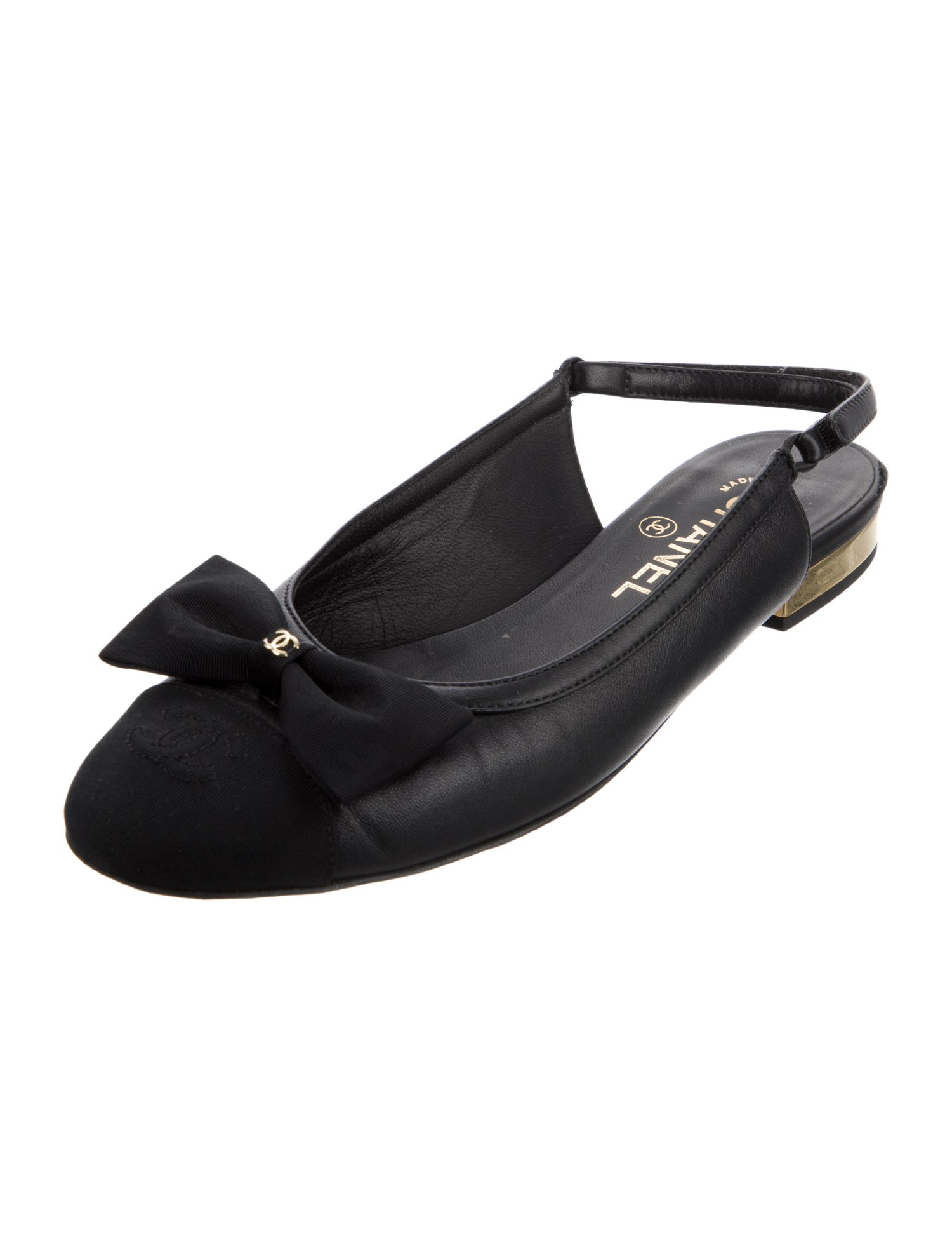 Chanel 2024 Interlocking CC Logo Slingback Flats