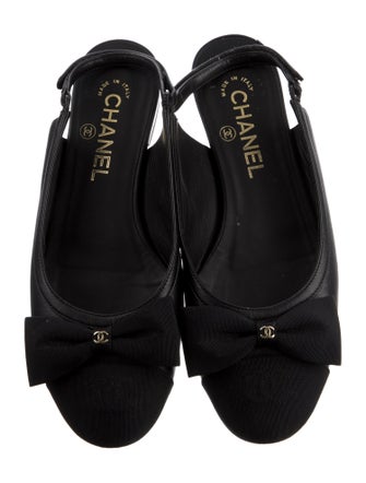 Chanel 2024 Interlocking CC Logo Slingback Flats
