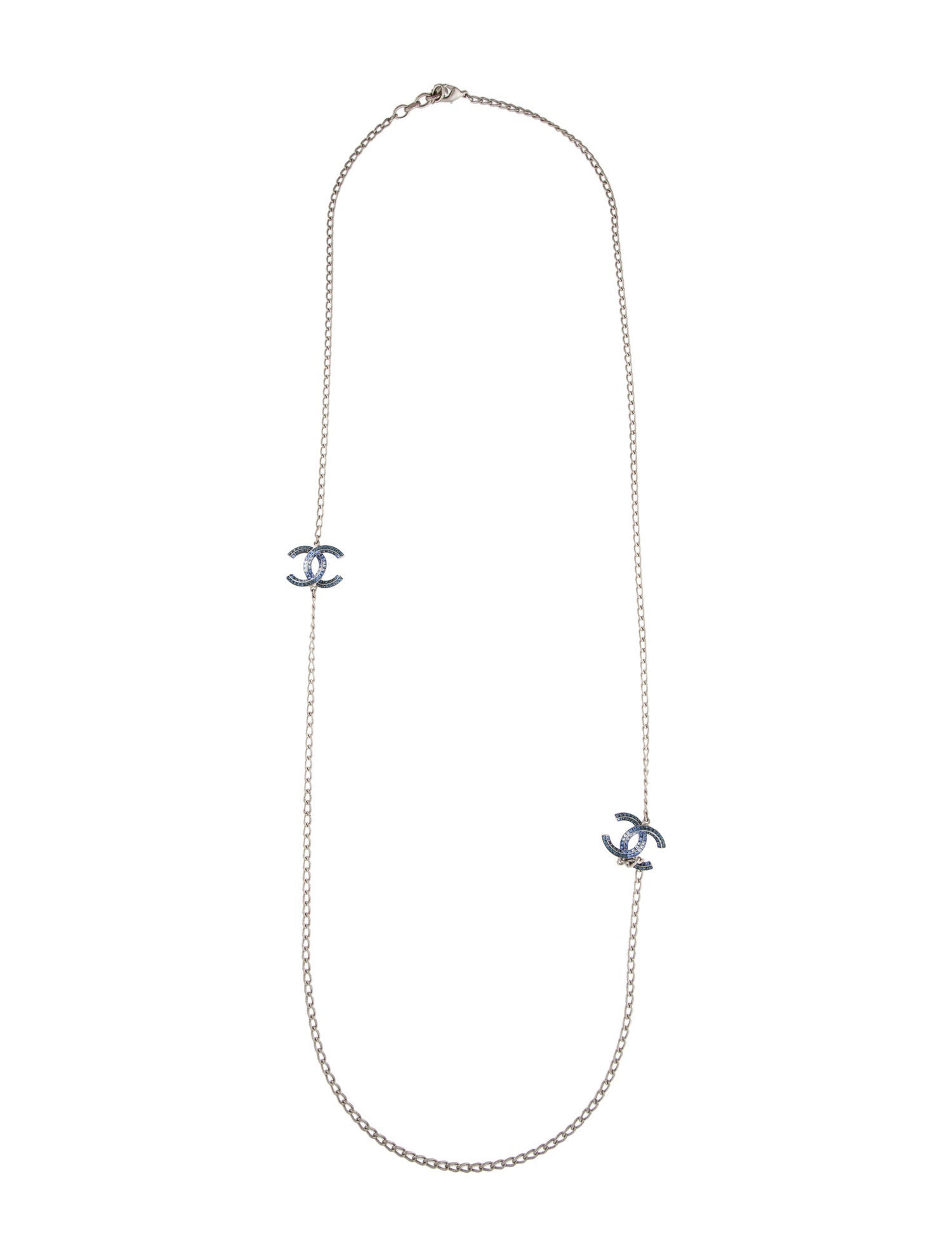 Chanel Strass CC Station Necklace