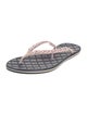 Chanel Interlocking CC Logo Leather Flip Flops