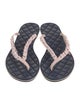 Chanel Interlocking CC Logo Leather Flip Flops