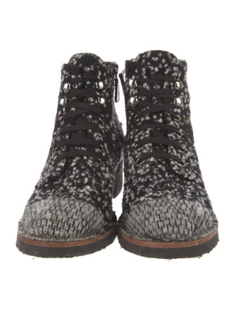 Chanel 2014 Interlocking CC Logo Combat Boots