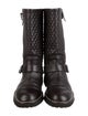 Chanel Interlocking CC Logo Leather Moto Boots