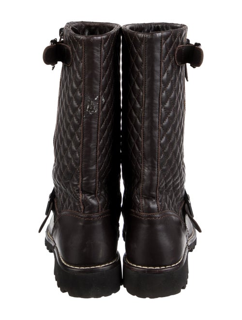 Chanel Interlocking CC Logo Leather Moto Boots
