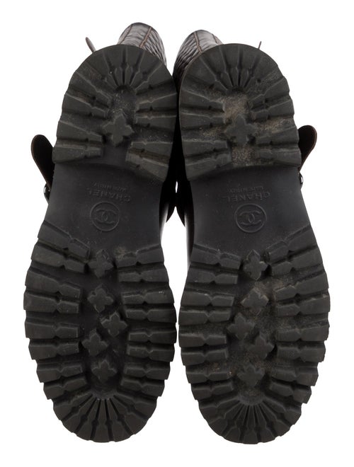 Chanel Interlocking CC Logo Leather Moto Boots