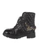 Chanel Interlocking CC Logo Calfskin Combat Boots