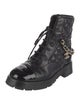 Chanel Interlocking CC Logo Calfskin Combat Boots