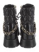 Chanel Interlocking CC Logo Calfskin Combat Boots