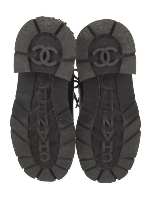 Chanel Interlocking CC Logo Calfskin Combat Boots
