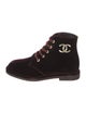 Chanel 2017 Interlocking CC Logo Lace-Up Boots