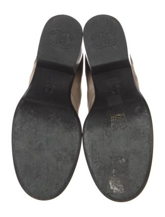 Chanel Interlocking CC Logo Suede Combat Boots