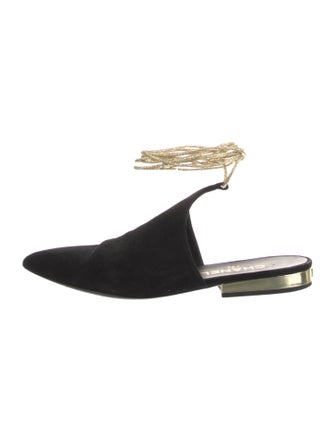 Chanel Interlocking CC Logo Suede Mules