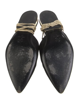 Chanel Interlocking CC Logo Suede Mules