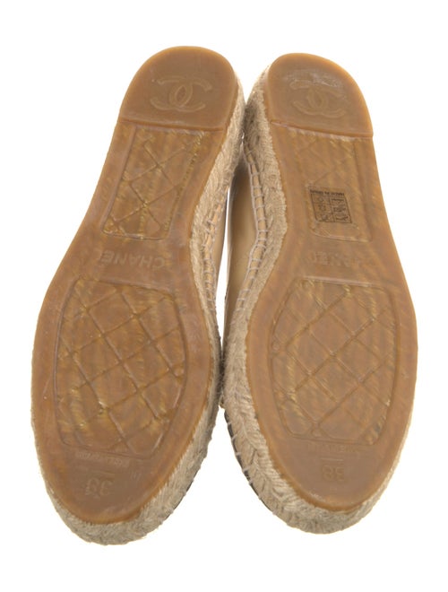 Chanel Interlocking CC Logo Leather Espadrilles