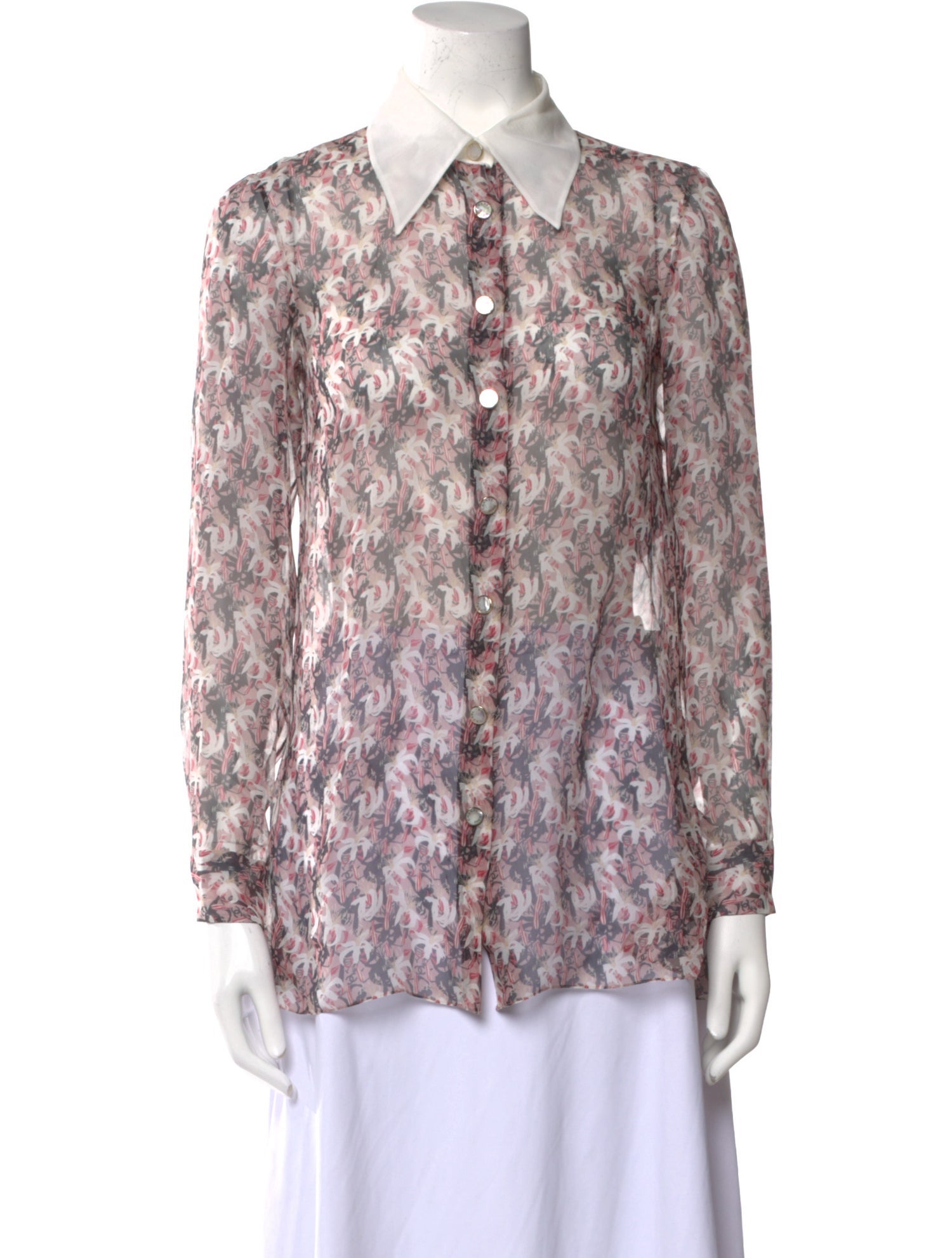 Chanel 2023 Silk Button-Up Top