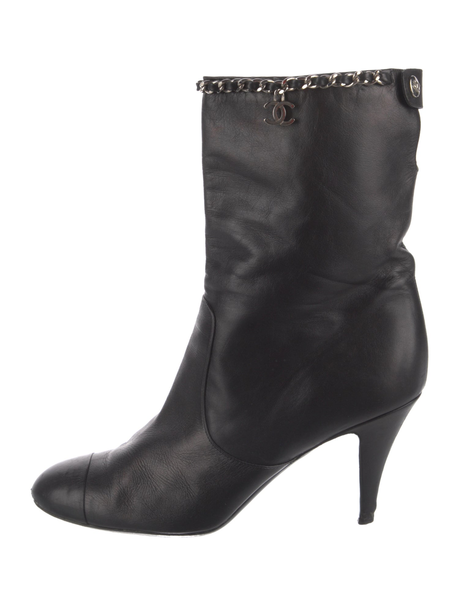 Chanel Interlocking CC Logo Leather Boots