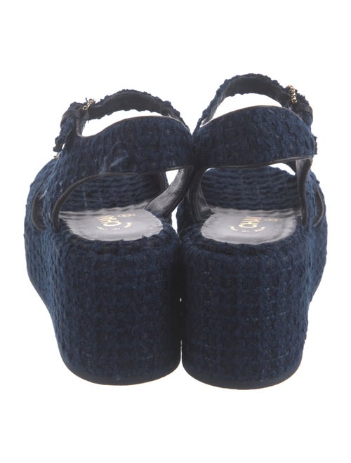 Chanel Interlocking CC Logo Tweed Espadrilles