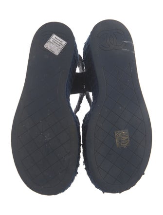 Chanel Interlocking CC Logo Tweed Espadrilles