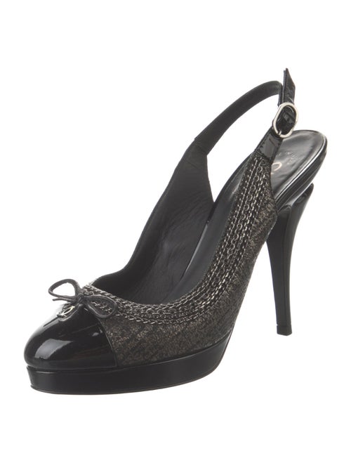 Chanel 2009 Interlocking CC Logo Slingback Pumps