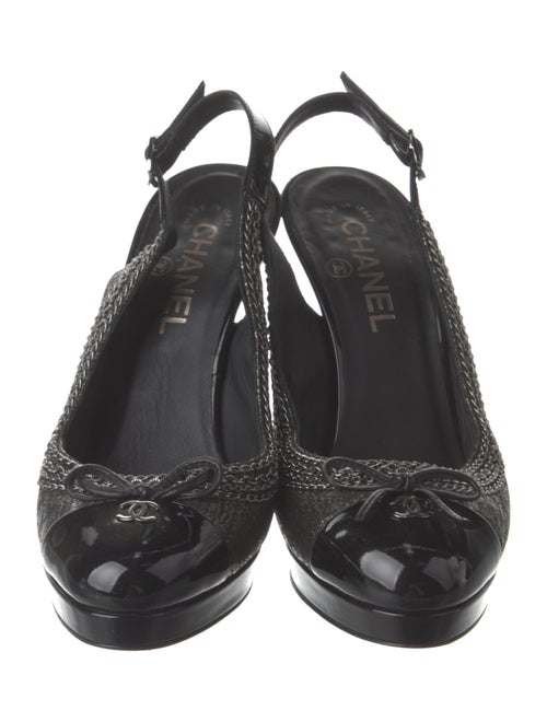Chanel 2009 Interlocking CC Logo Slingback Pumps