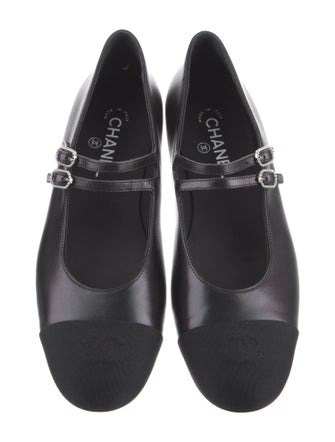 Chanel 2024 Interlocking CC Logo Mary Jane Flats