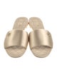 Chanel Interlocking CC Logo Satin Slides