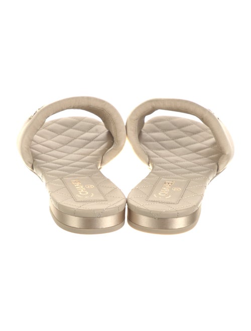 Chanel Interlocking CC Logo Satin Slides