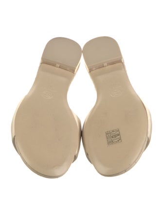 Chanel Interlocking CC Logo Satin Slides